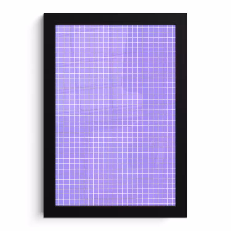 Poster met lijst - Paars - Geometrisch - Raster - Minimalistisch - Patroon — 1
