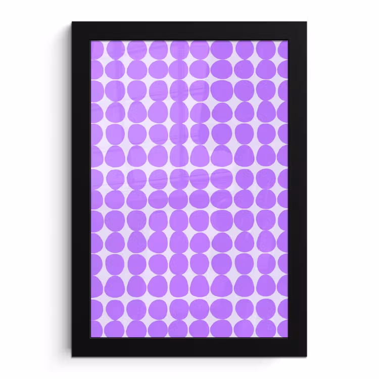 Poster met lijst - Paars - Geometrisch - Stippen - Polka Dot - Patroon — 1