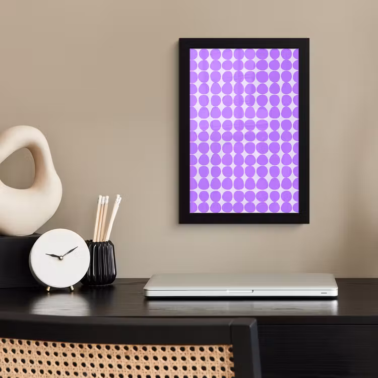 Poster met lijst - Paars - Geometrisch - Stippen - Polka Dot - Patroon — 3