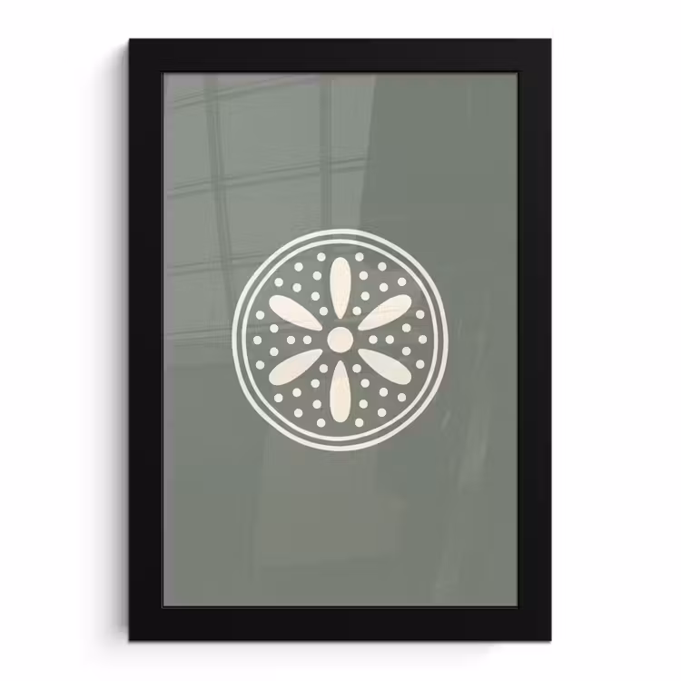 Poster met lijst - Patroon - Cirkel - Abstract - Groen - Decoratie — 1