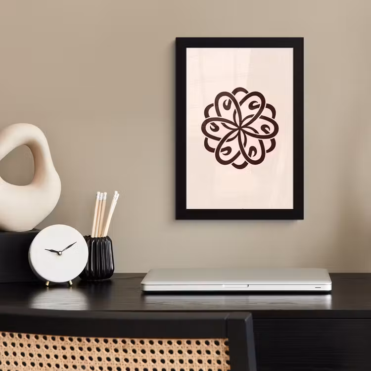 Poster met lijst - Patroon - Knoop - Abstract - Modern - Bruin — 3