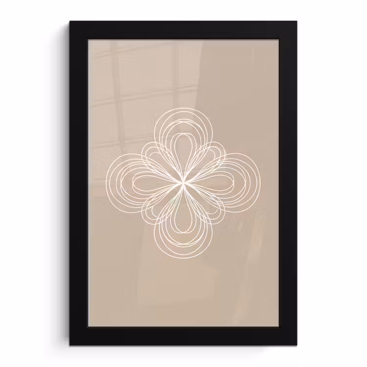 Poster met lijst - Patroon - Lijnen - Abstract - Minimalistisch - Beige — 1