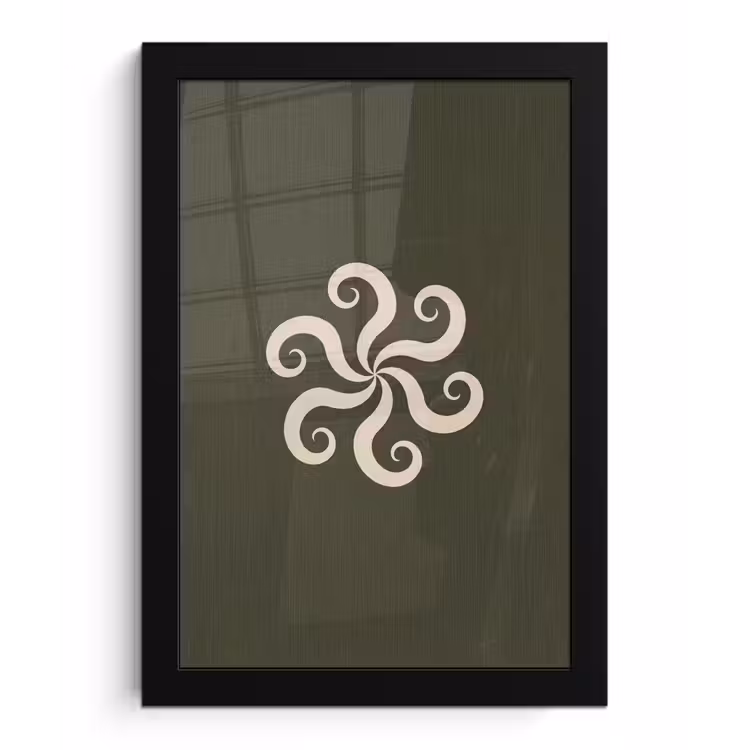 Poster met lijst - Patroon - Spiraal - Abstract - Modern - Groen — 1
