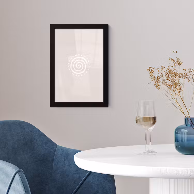 Poster met lijst - Symbool - Spiraal - Abstract - Minimalistisch - Beige — 2