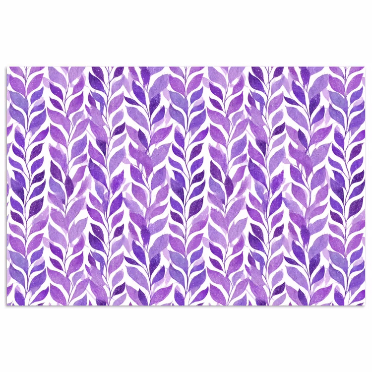 Poster - Paars - Botanisch - Bladeren - Aquarel - Takken - Patroon — 1
