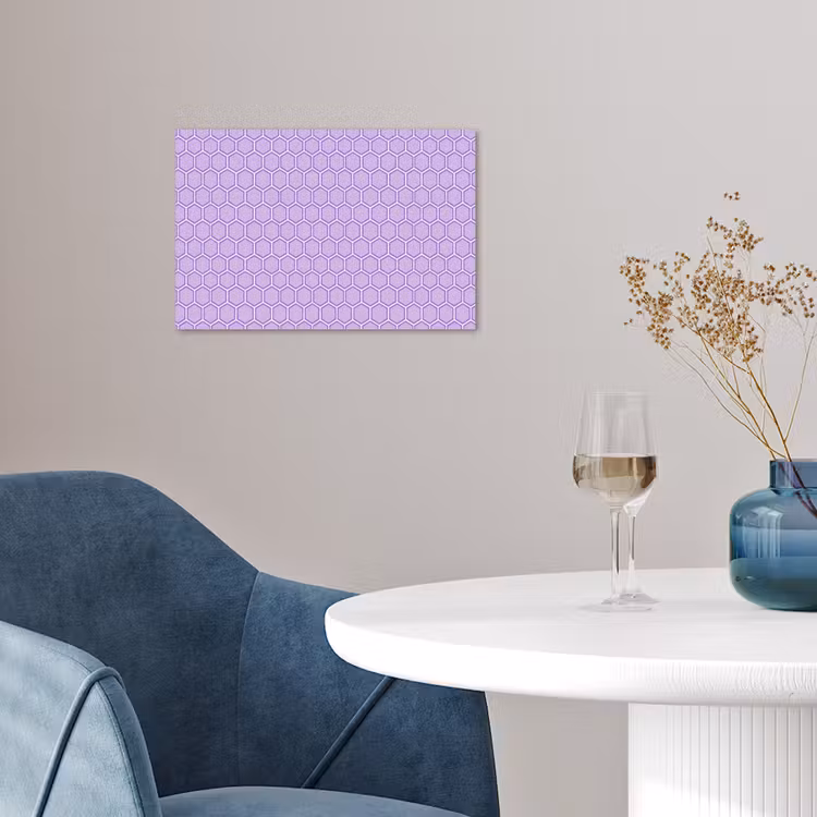 Poster - Paars - Geometrisch - Honeycomb - Bijenraat - Patroon — 4