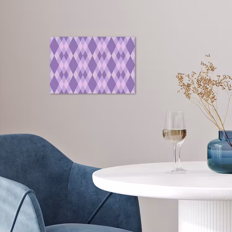 Poster - Paars - Geometrisch - Ruiten - Argyle - Patroon — 4