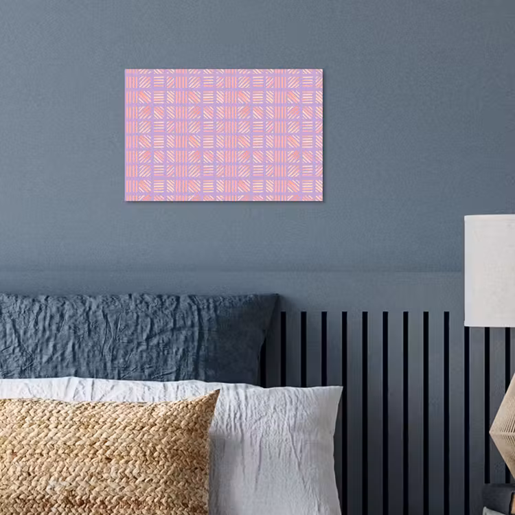 Poster - Paars - Roze - Geometrisch - Strepen - Blokken - Patroon — 3