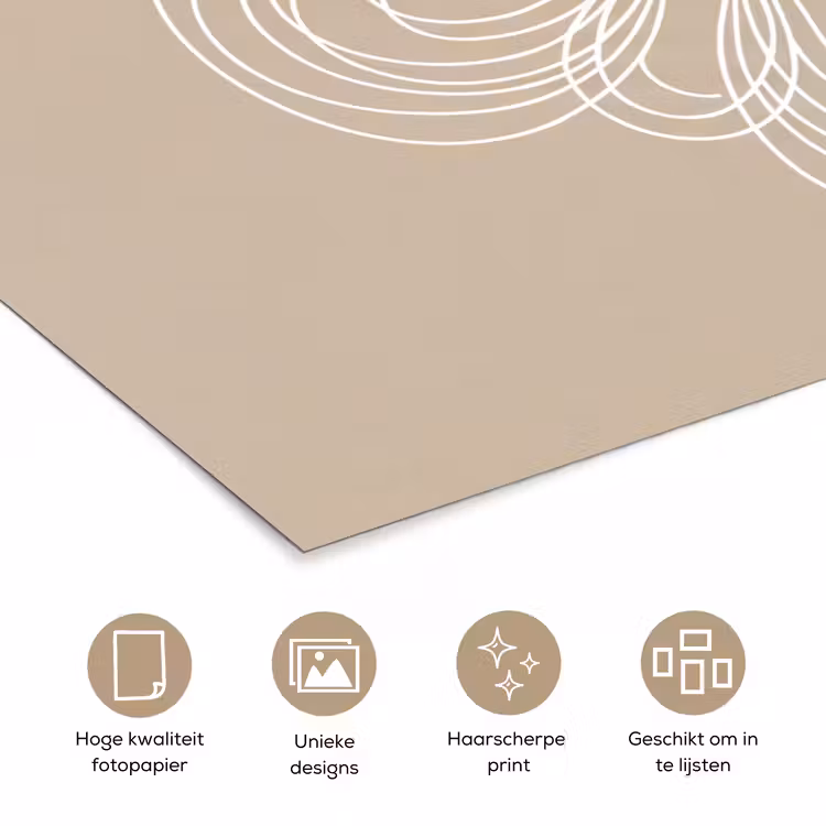 Poster - Patroon - Lijnen - Abstract - Minimalistisch - Beige — 5