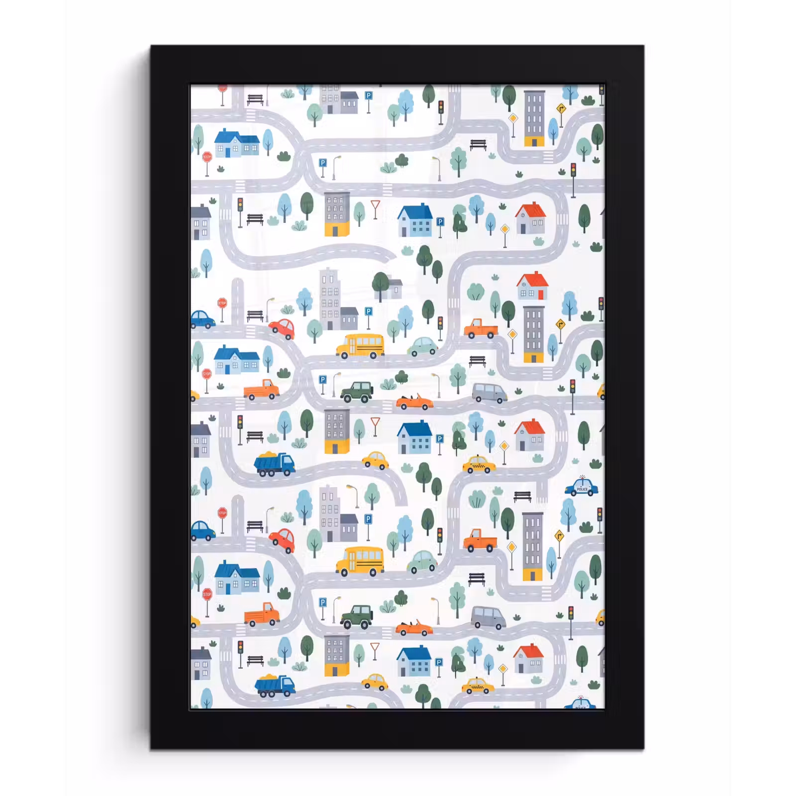 Poster met lijst - Stad - Verkeer - Patroon — 1