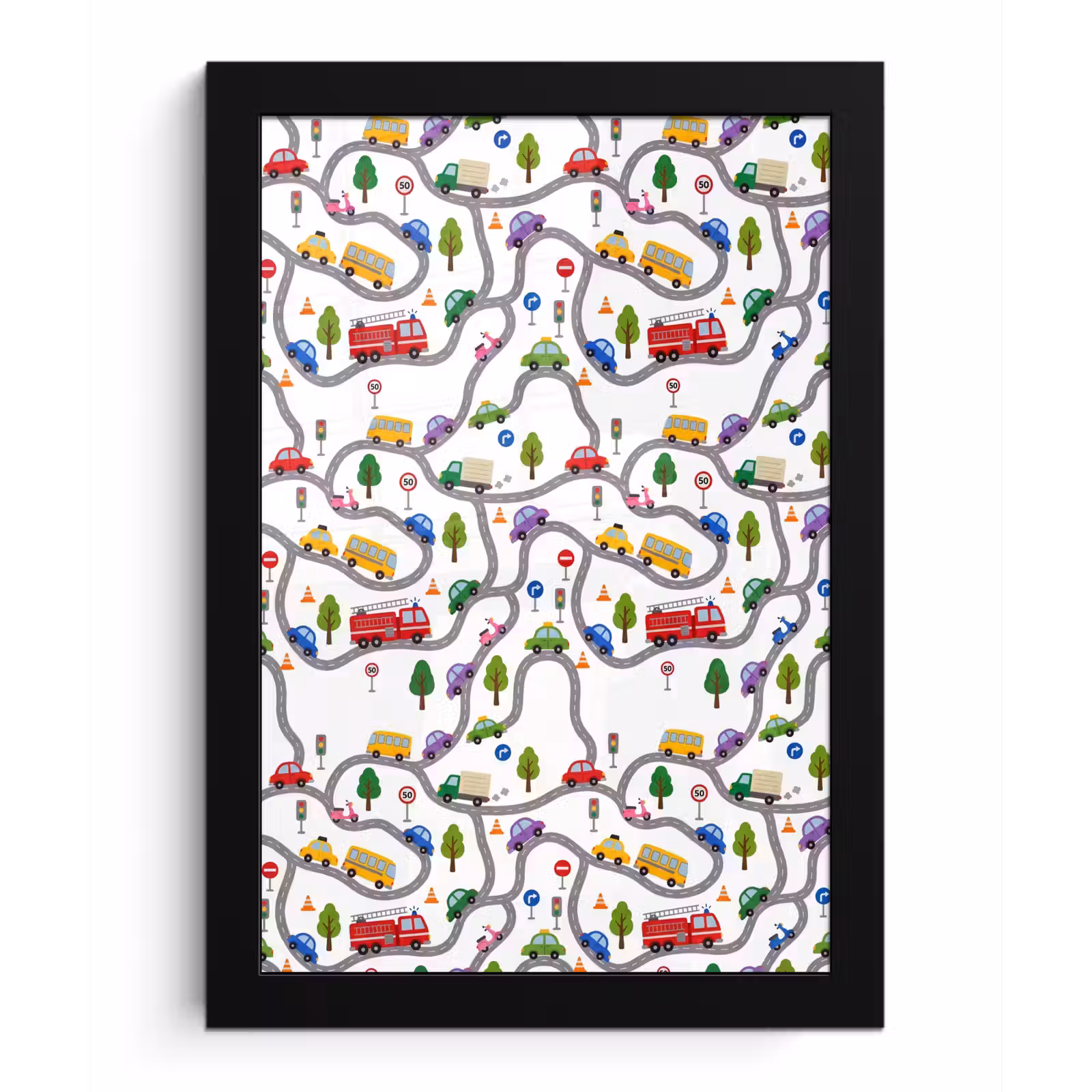 Poster met lijst - Voertuig - Weg - Patroon — 1