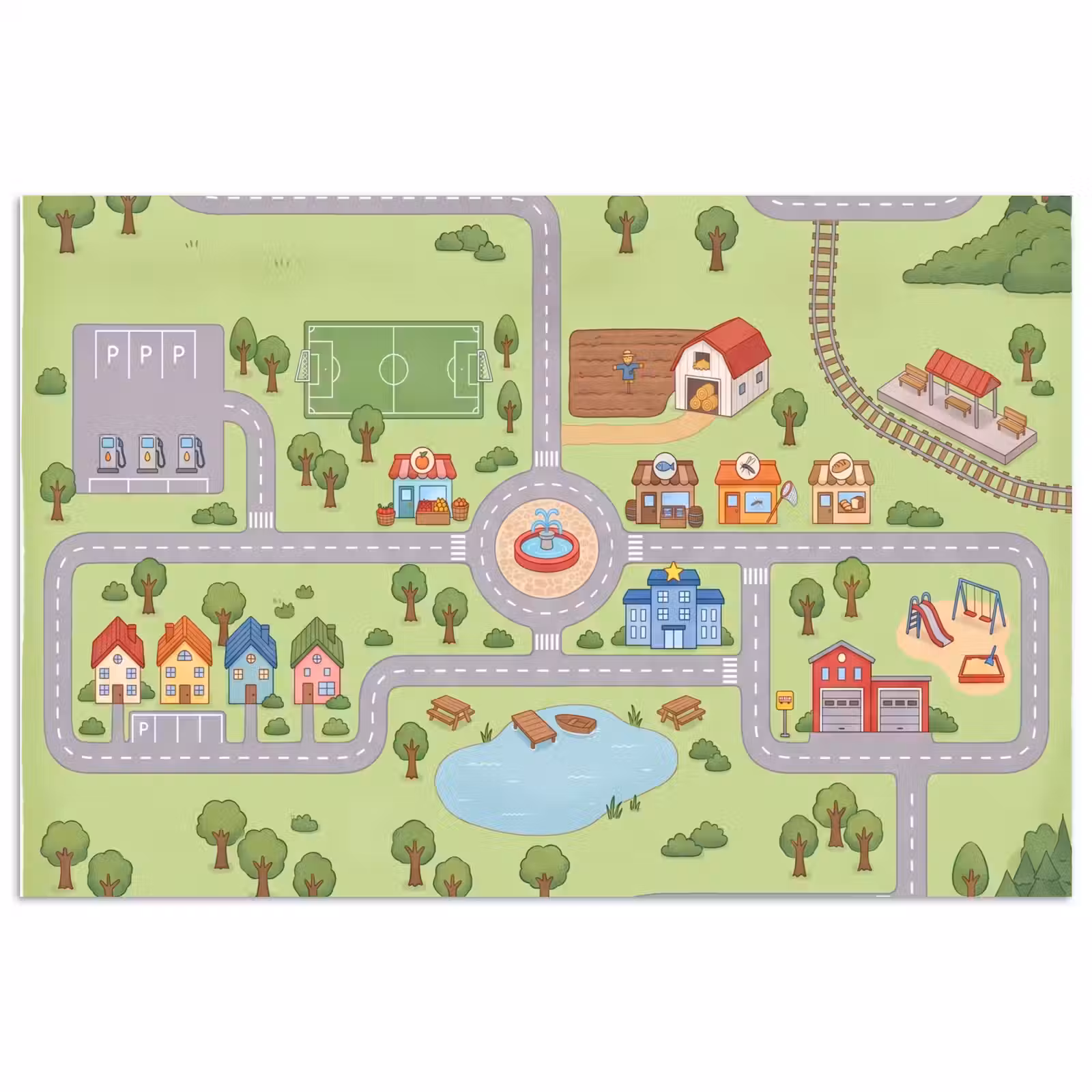 Poster - Plattegrond - Dorp - Kind — 1