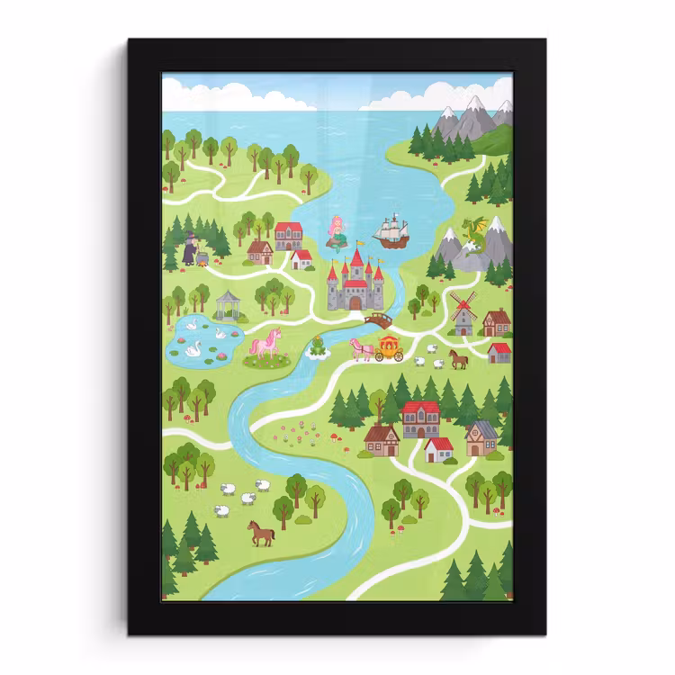 Poster met lijst - Kasteel - Fantasie - Cartoon — 1