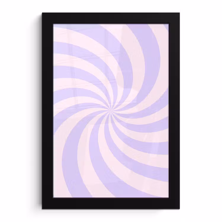 Poster met lijst - Patroon - Spiraal - Abstract - Modern - Paars-Roze — 1