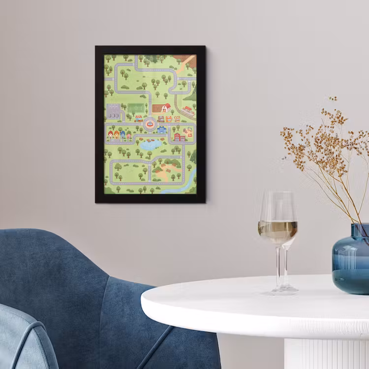 Poster met lijst - Plattegrond - Dorp - Kind — 2