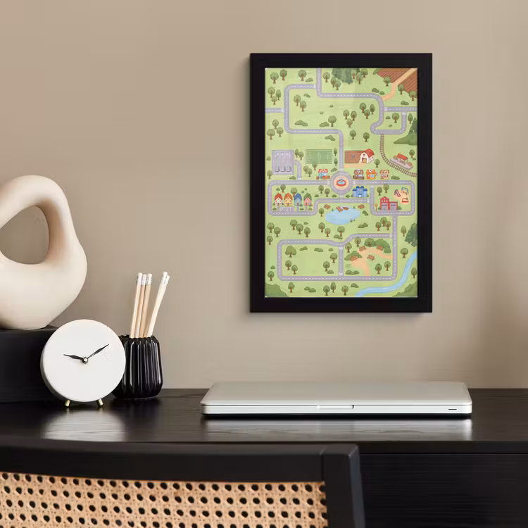 Poster met lijst - Plattegrond - Dorp - Kind — 3