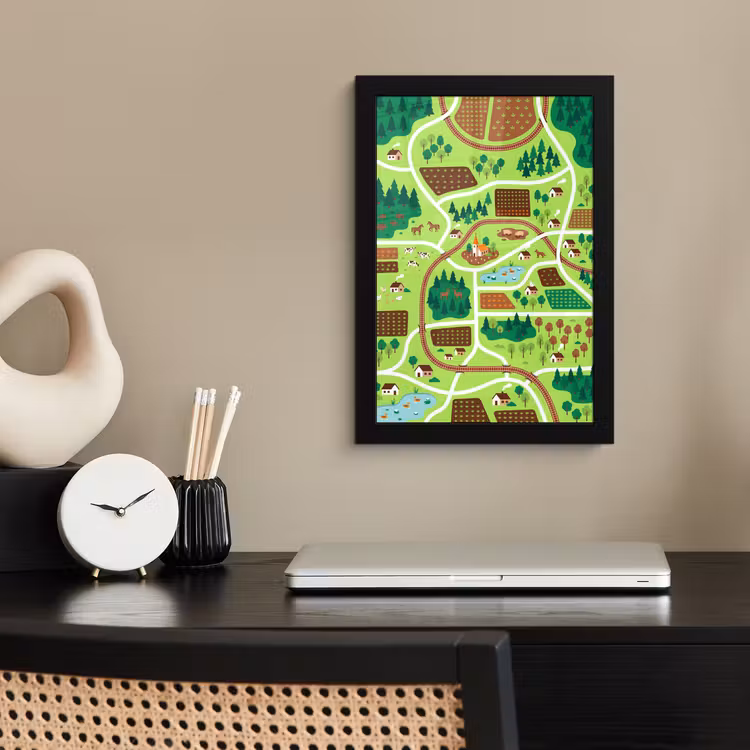 Poster met lijst - Platteland - Dieren - Illustratie — 3