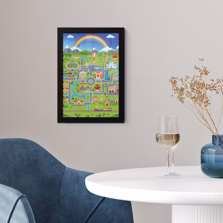 Poster met lijst - Stad - Plattegrond - Cartoon — 2