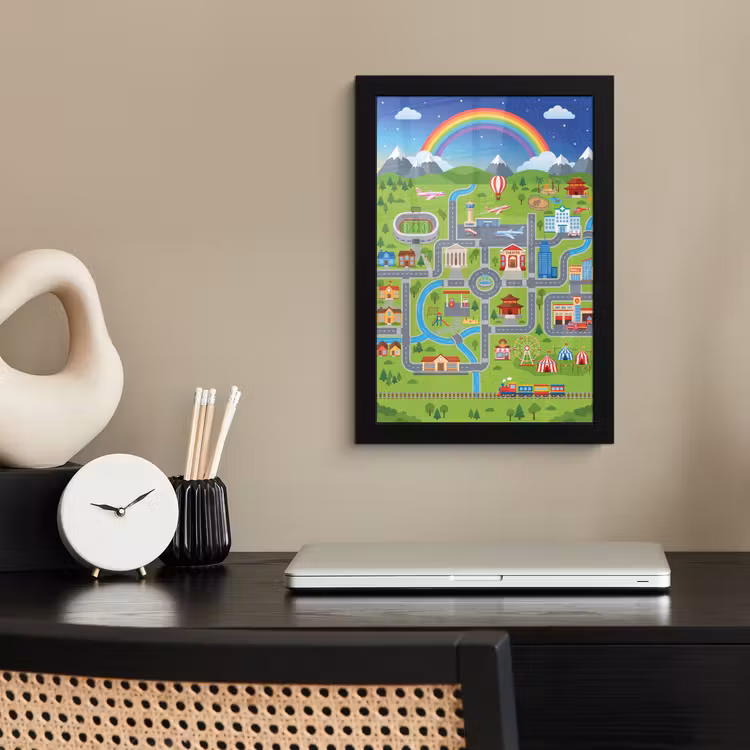 Poster met lijst - Stad - Plattegrond - Cartoon — 3