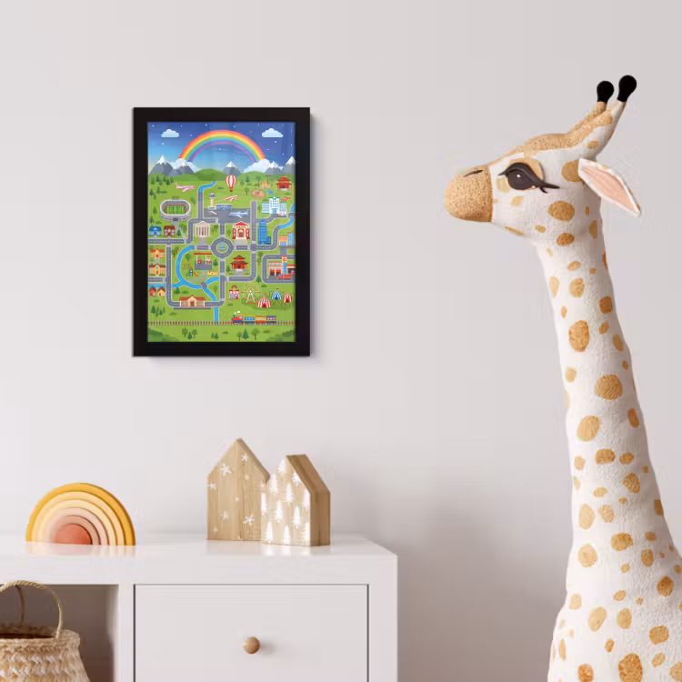 Poster met lijst - Stad - Plattegrond - Cartoon — 5