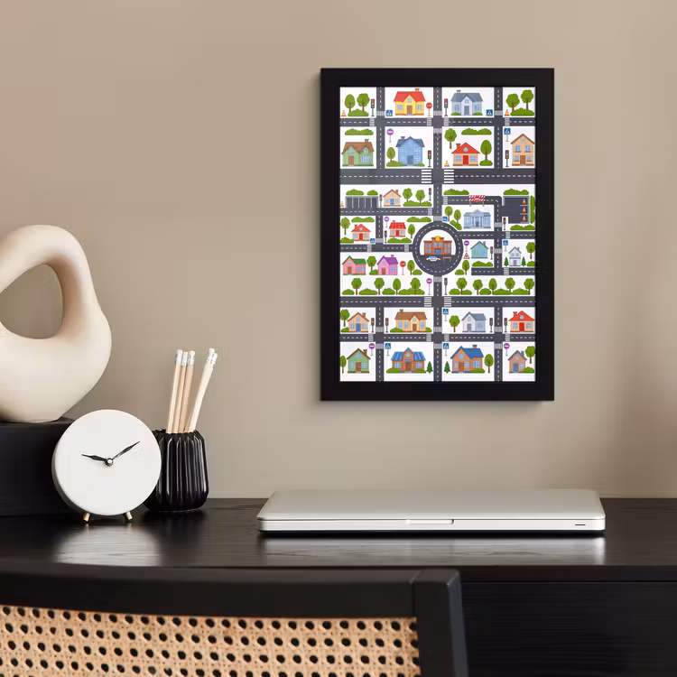 Poster met lijst - Stad - Plattegrond - Illustratie — 3