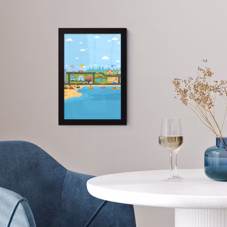 Poster met lijst - Stad - Verkeer - Cartoon — 2