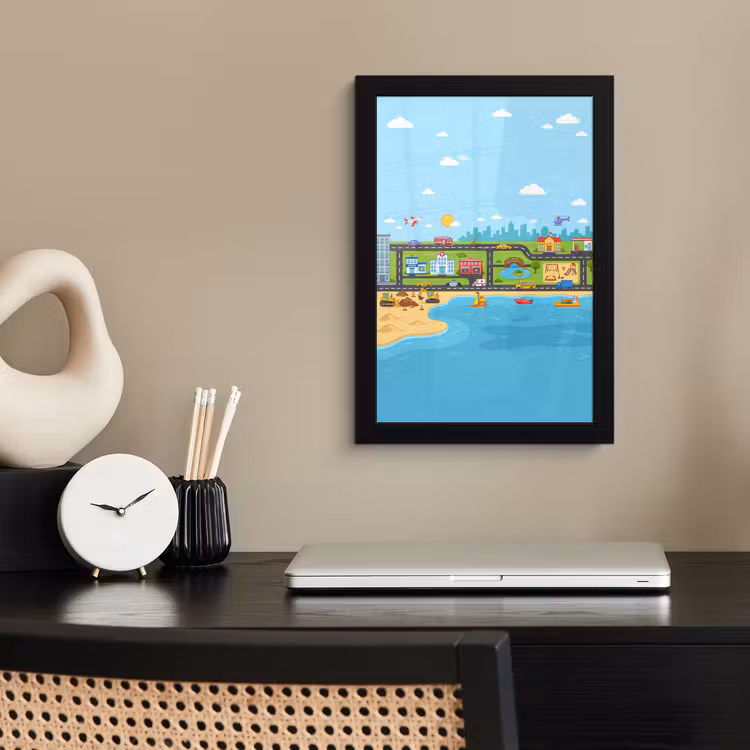 Poster met lijst - Stad - Verkeer - Cartoon — 3