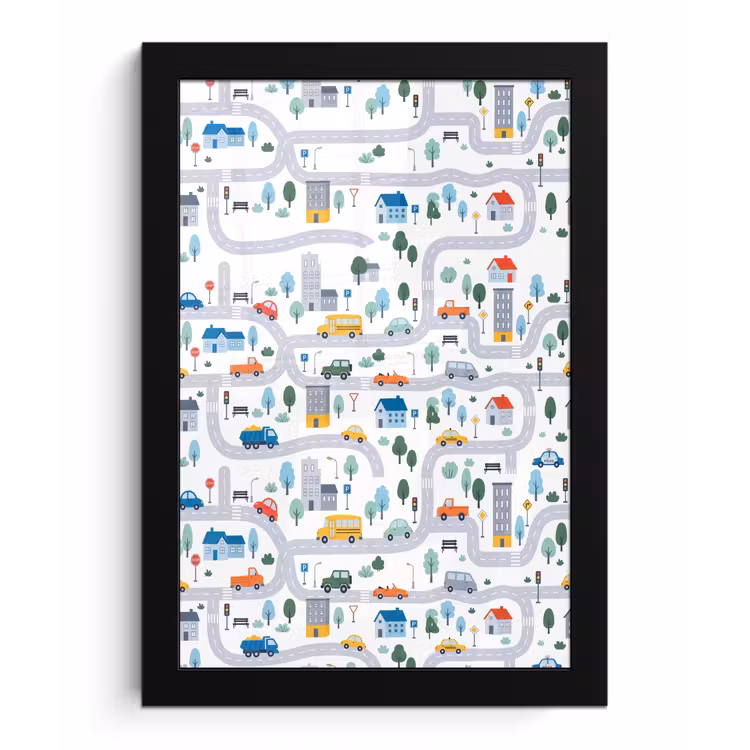 Poster met lijst - Stad - Verkeer - Patroon — 1