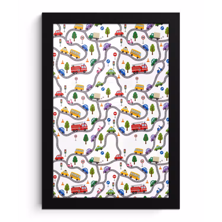 Poster met lijst - Voertuig - Weg - Patroon — 1
