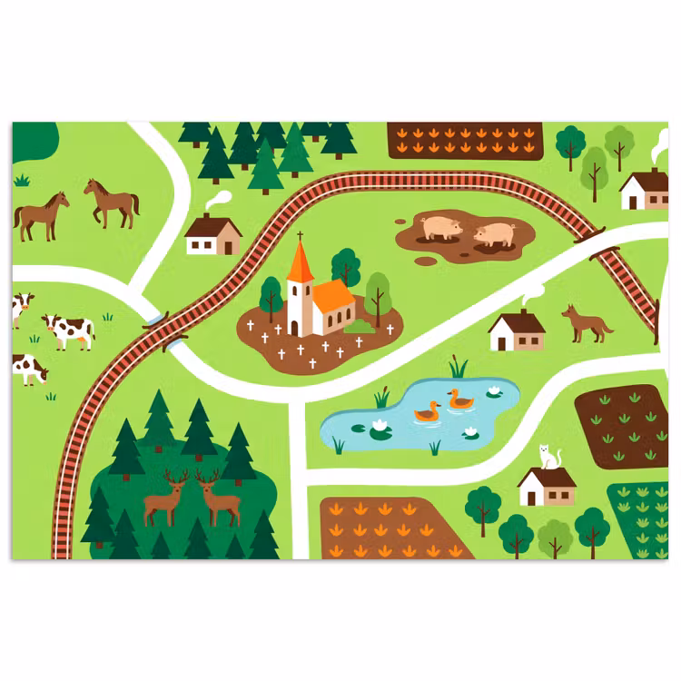 Poster - Platteland - Dieren - Illustratie — 1