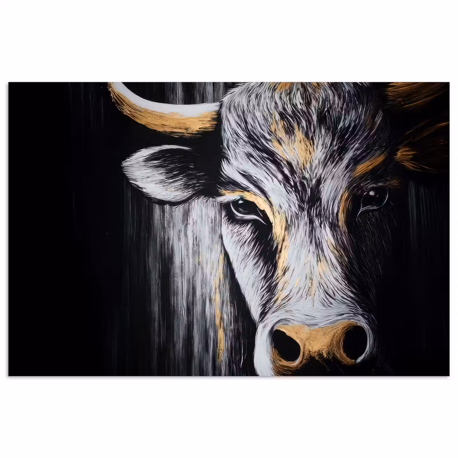 Poster - Stier - Hoorns - Snuit - Goud — 1