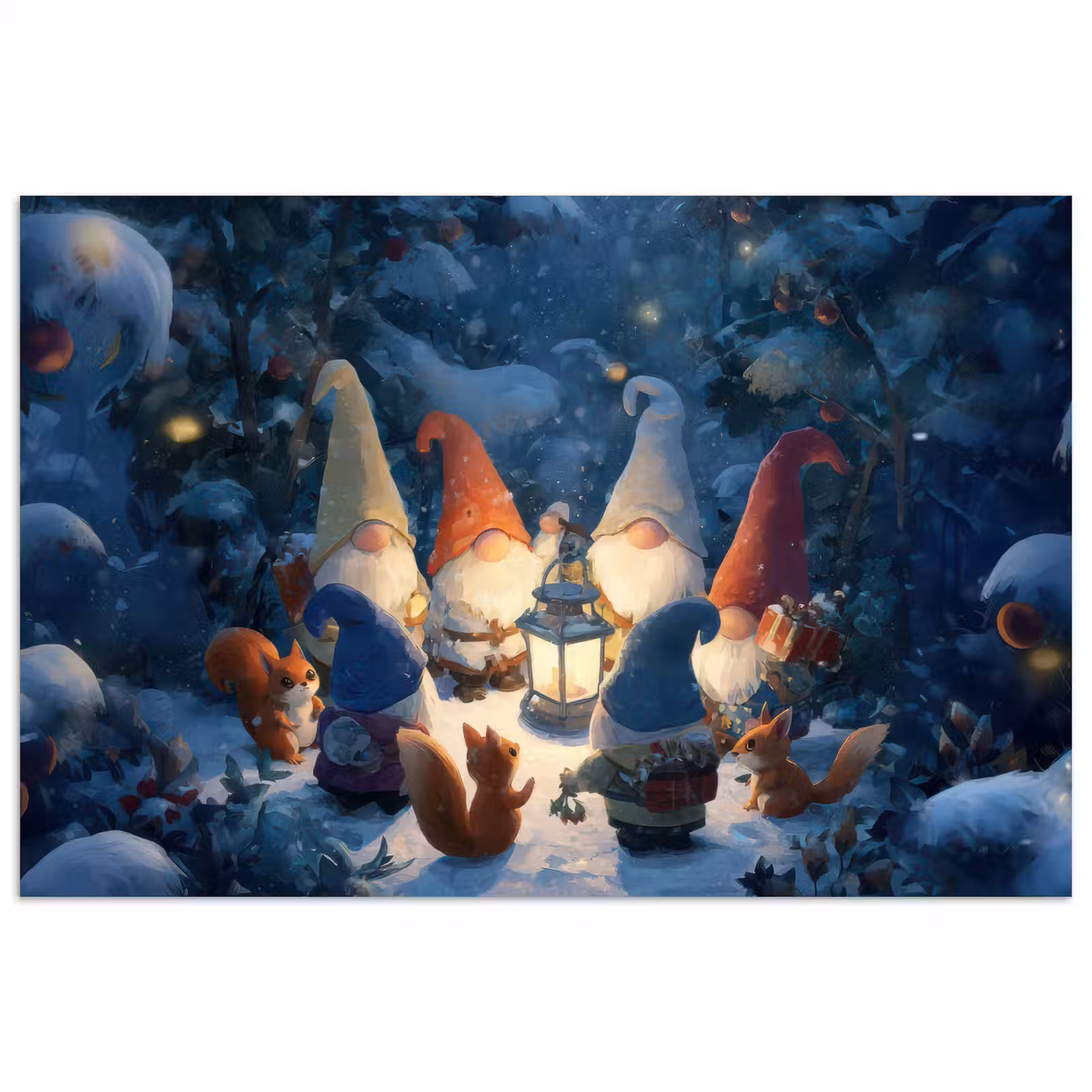 Poster - Winter - Gnooms - Eekhoorns - Meerkleurig — 1