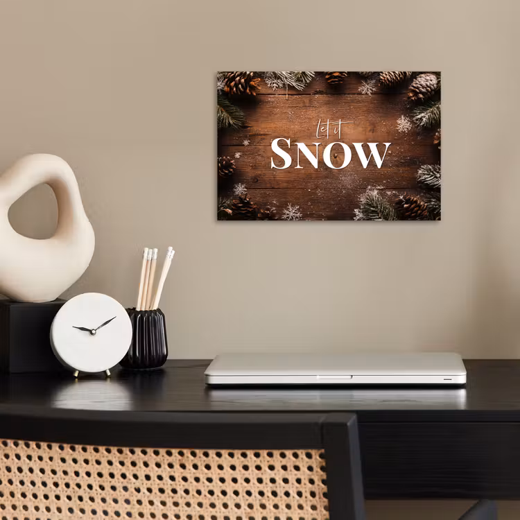 Poster - Sneeuw - Houtlook - Quote - Let it snow — 2