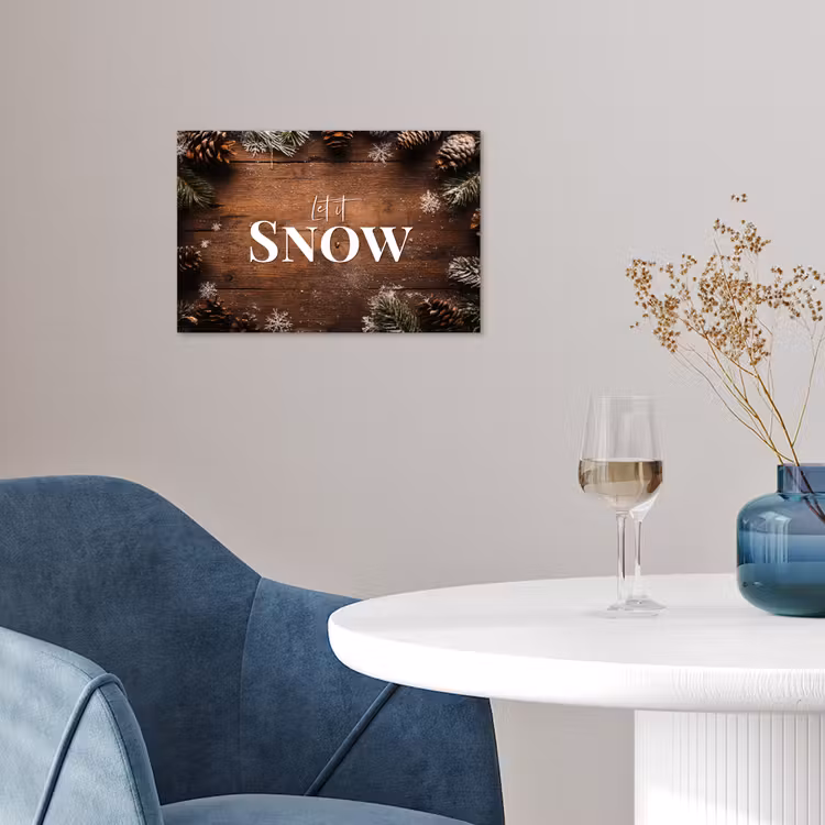 Poster - Sneeuw - Houtlook - Quote - Let it snow — 4