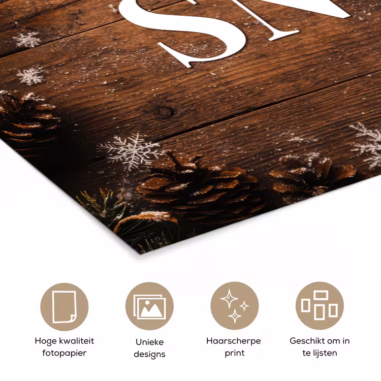 Poster - Sneeuw - Houtlook - Quote - Let it snow — 5