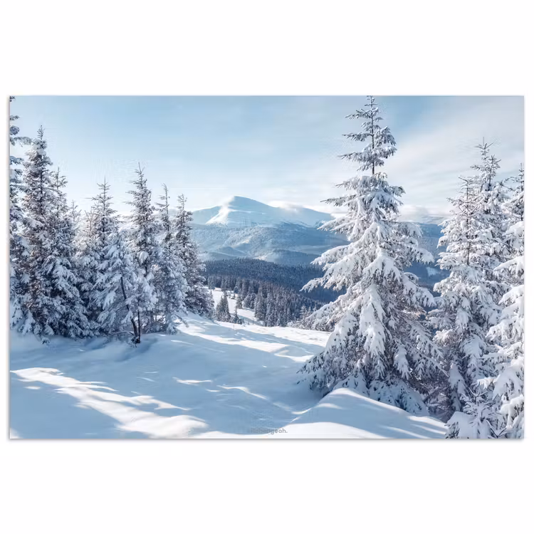 Poster - Sneeuw - Winter - Landschap - Bergen — 1