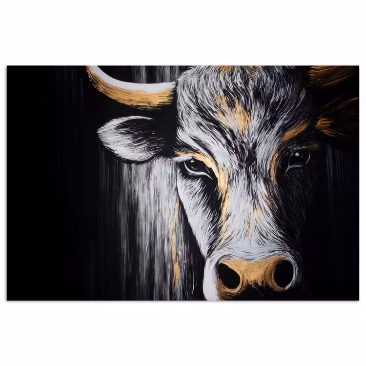 Poster - Stier - Hoorns - Snuit - Goud — 1
