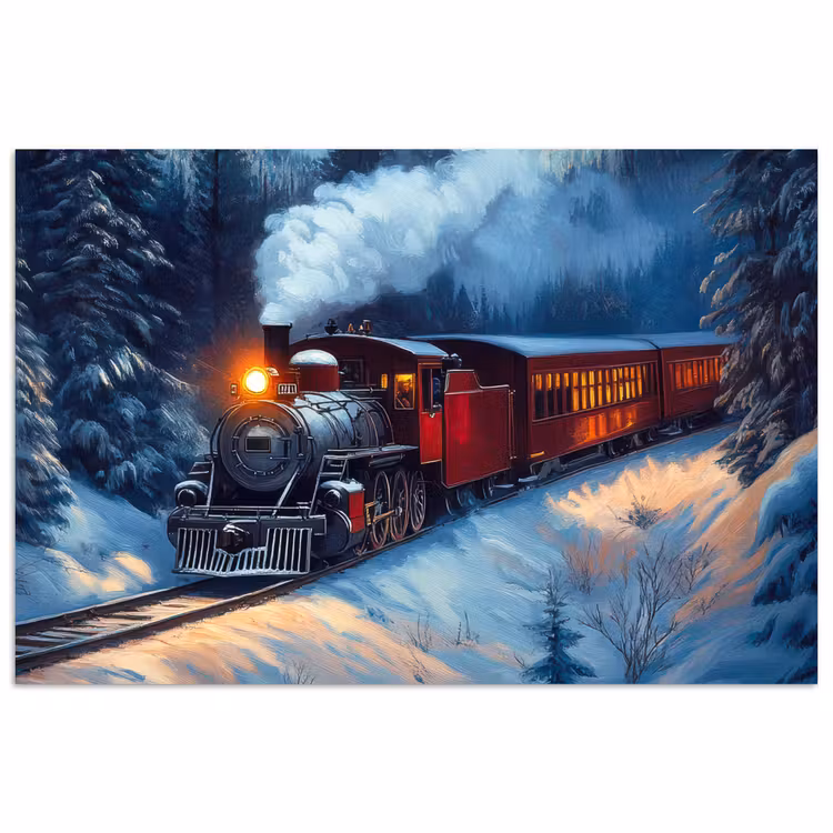 Poster - Trein - Kerst - Sneeuw - Kersttrein — 1