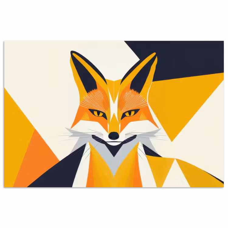 Poster - Vos - Oranje - Abstract - Driehoeken — 1