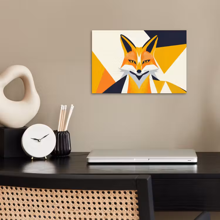 Poster - Vos - Oranje - Abstract - Driehoeken — 2