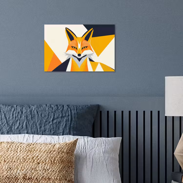 Poster - Vos - Oranje - Abstract - Driehoeken — 3