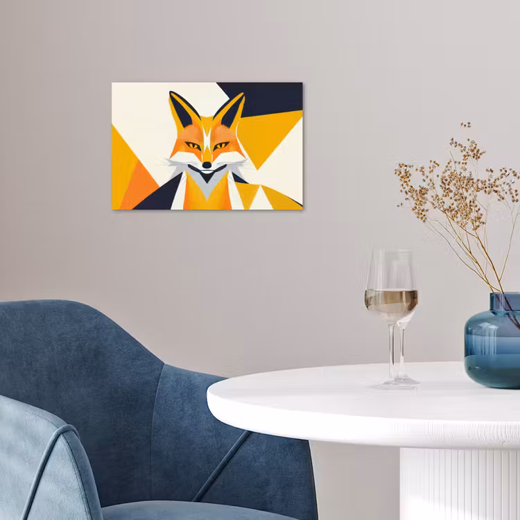 Poster - Vos - Oranje - Abstract - Driehoeken — 4