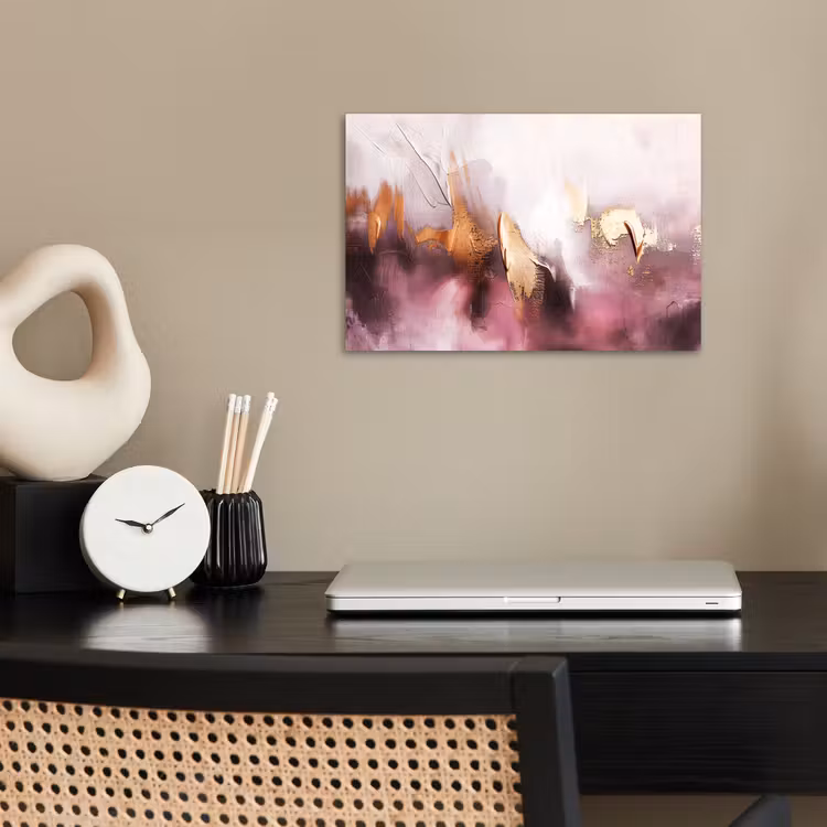 Poster - Watercolor - Goud - Roze - Abstract - Kunst — 2