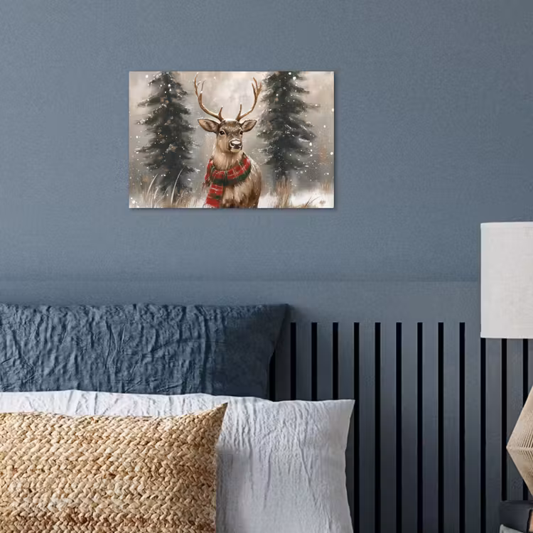 Poster - Winter - Bos - Rendier - Donker — 3