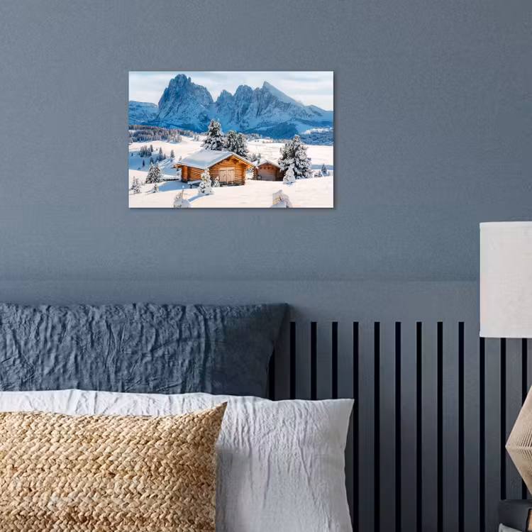 Poster - Winter - Huisje - Bergen - Uitzicht - Sneeuw — 3