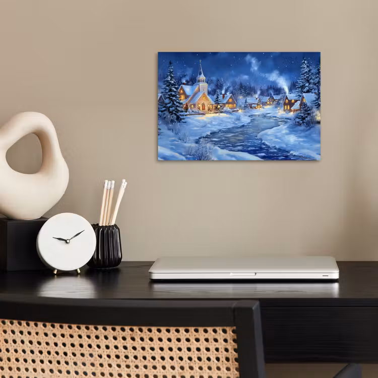 Poster - Winteravond - Kerstdorp - Donker — 2