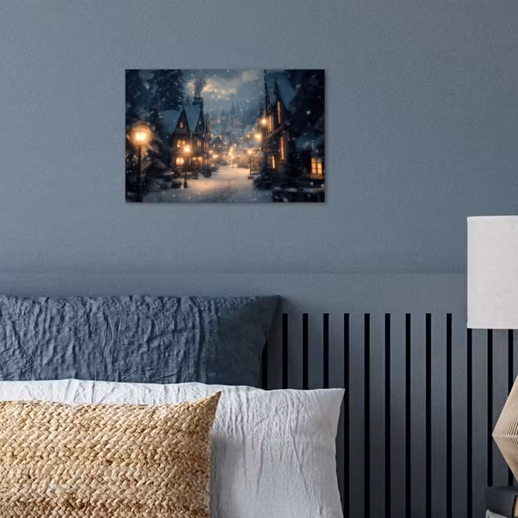 Poster - Winterdorp - Sneeuw - Donker — 3