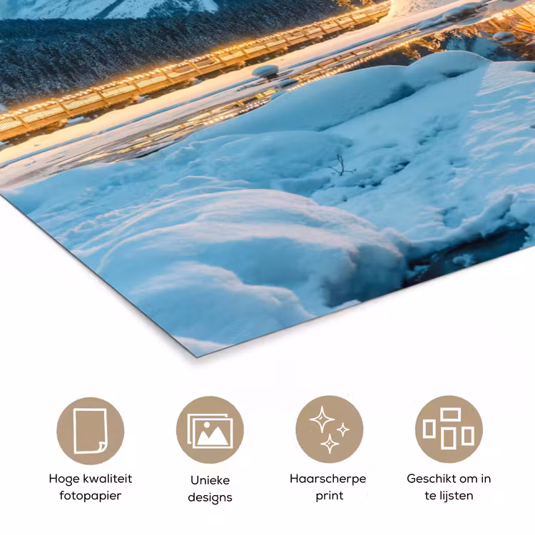 Poster - Winterlandschap - Natuur - Huis - Bergen - Sneeuw — 5