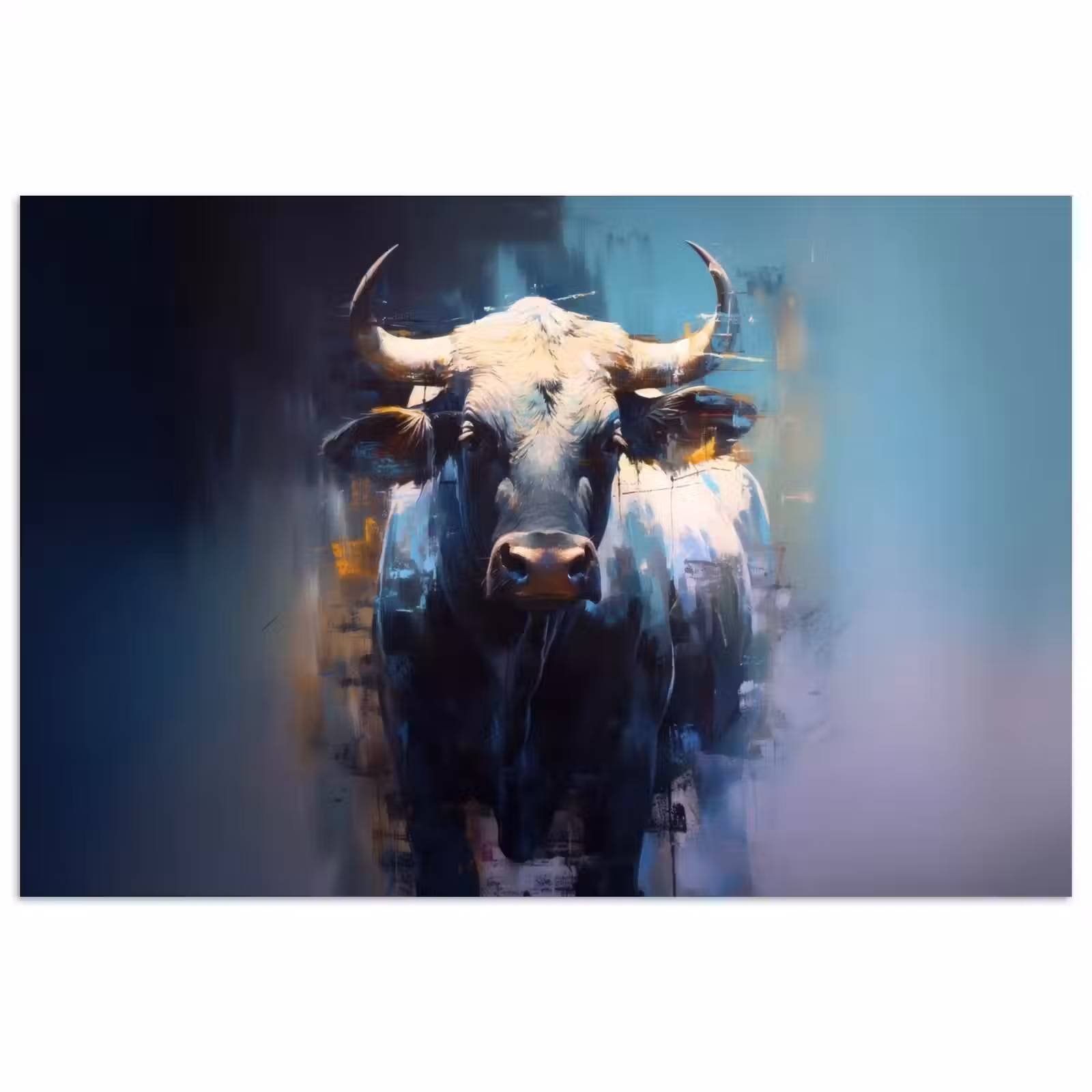 Poster - Stier - Zwart - Abstract - Horens — 1