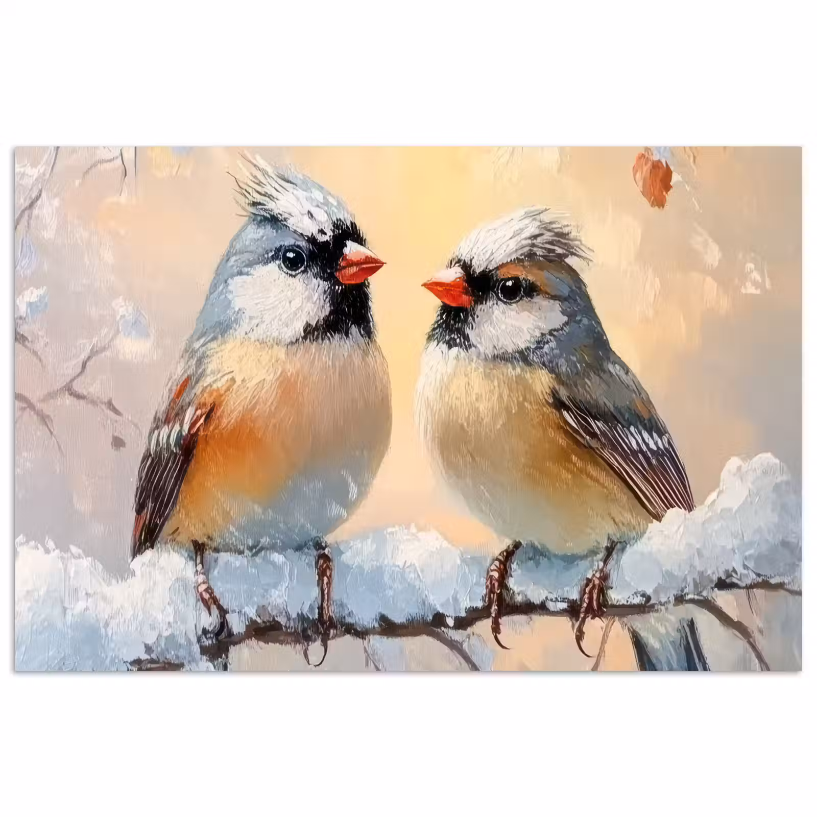Poster - Vogels - Tak - Winter - Sneeuw — 1
